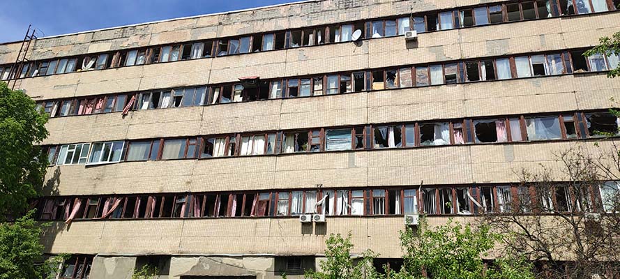 More than 600 windows in the Institute were broken